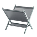 Portariviste Porta Giornali da Bagno Struttura in Metallo Cromato e Testtuto 41.5x39x39.5 cm