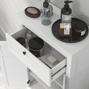Mobile da Bagno 60x30x102,5 cm con 2 Ante e Cassetto Salvaspazio con Ripiani Regolabili in Legno Bianco      