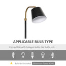 Lampada da Terra 43x29x160 cm E27 con Ripiano Nero e Oro