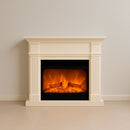 Camino Elettrico da Pavimento 114x28x102 cm Effetto Fiamma 1500W Sined Caldera XXL Bianco