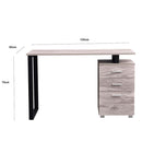 Scrivania con Cassettiera Tavolo Porta Pc Computer Acciaio Legno Ufficio Grigio