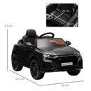 Macchina Elettrica per Bambini 3-5 Anni 6V Audi RS Q8 Autentica 1,5-3km/h con Telecomando e Musica Nero      