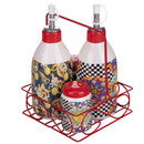 Menage Set Olio Aceto Sale e Pepe in Ceramica VdE Tivoli 1996 Italian Beauty 