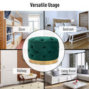 Pouf Contenitore con Coperchio in Velluto con Bottoni Trapuntati   Verde