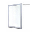 Bacheca con Apertura a Ribalta 70x100 cm in Alluminio Retroilluminata con Led Porta Poster Silver