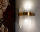 Lampada da Muro Gris 20x14x28 cm in Vetro e Ferro Oro e Bianco      
