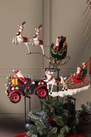 Statuina Babbo Natale con Slitta 32 cm in Metallo