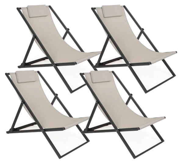 Set 4 Sdraio Pieghevoli Taylor Grigio Scuro Taylor Grigio Scuro acquista