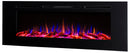 Camino Elettrico da Incasso 54,4x128x14 cm Effetto Fiamma 1500W Hermes Nero