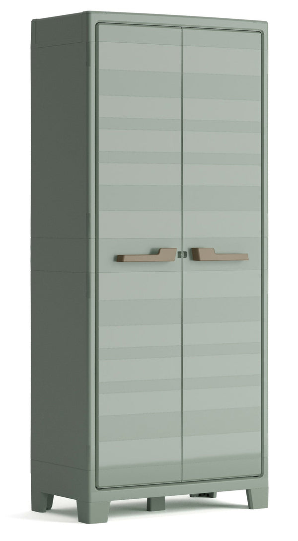 sconto Armadio da Giardino 4 Ripiani 80x44x182 cm Keter Planet Outdoor Alto Grigio e Verde
