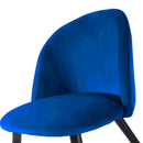 Set 4 Sedie Imbottite 49x52x79 cm in Velluto Blu e Nero