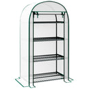 Serra da Giardino Verticale 80x50x160 cm con 4 Ripiani in Metallo e Copertura in PE Bianco      