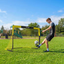 Porta da Calcio Pop-Up Pieghevole 150x110x110 cm con Borsa di Trasporto in Vetroresina Giallo      