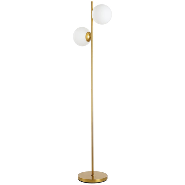 acquista Lampada da Terra Ø28x165 cm Paralumi a Sfera con Attacco E27 Struttura in Metallo Oro
