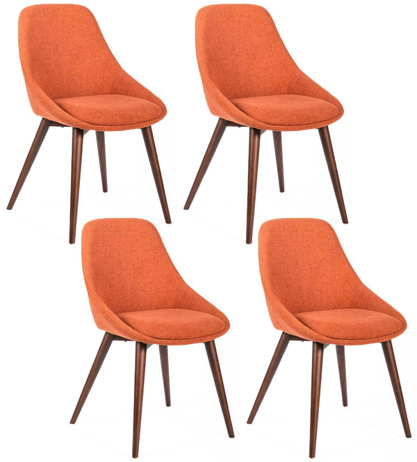 sconto Set 4 Sedie 58x49xH85 cm in Tessuto Astrid Ruggine
