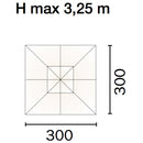 Ombrellone da Giardino Decentrato in Alluminio 3X3m con Manovella Vorghini ConTract Legno e Ecrù