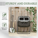 Compostiera da Giardino Girevole 71x65x96 cm a 2 Sezioni con 8 Prese d'Aria Acciaio e PP Nero      