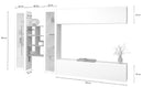 Parete Attrezzata Soggiorno 320x30x180 cm Maruska n°17 Bianco Lucido
