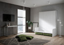 Letto Matrimoniale A Scomparsa 160 Kentaro Con Divano Bianco Frassino e Verde      