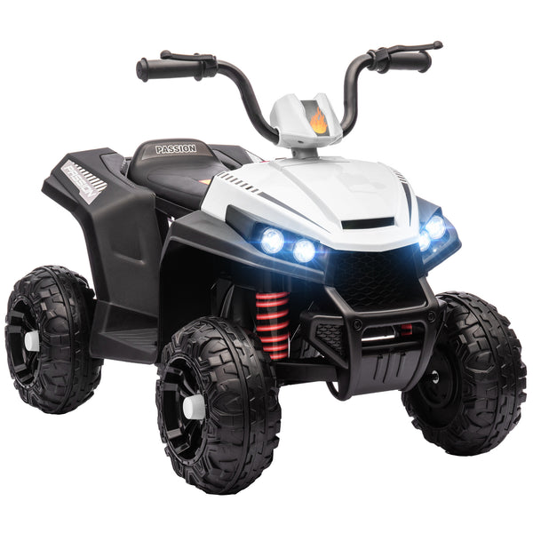 sconto Quad Elettrico per Bambini 12V con 2 Motori Sospensioni Fari LED MP3 Bianco