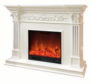Camino Elettrico da Pavimento 116x150x33 cm Effetto Fiamma 1500W Marseilles Bianco