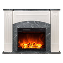 Camino Elettrico da Pavimento 90x115x32 cm Effetto Fiamma 1500W Magnolia & Lorance Ivory/dark gray
