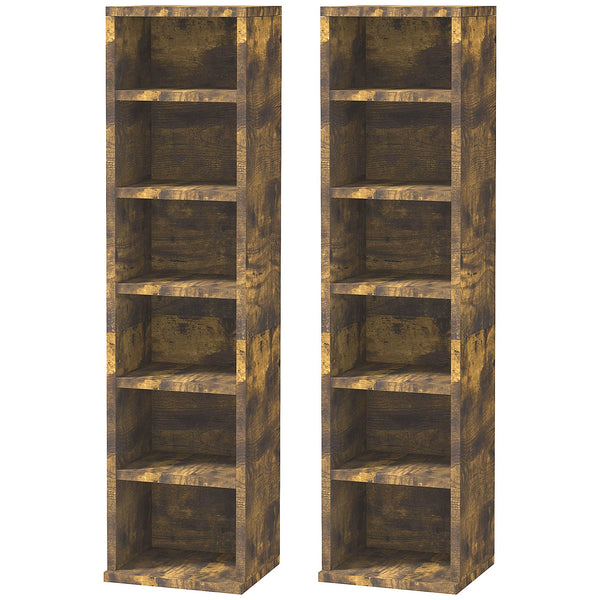 Set 2 Pezzi Mobile Libreria Porta CD 21x19.2x88,3 cm Marrone online