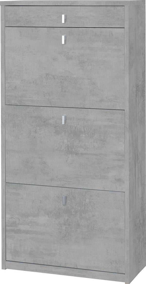 online Scarpiera 3 Ante 1 Cassetto 63x127x29 cm Cemento