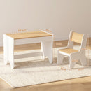 Set Tavolo Bambini 3-8 Anni con Sedia e Cassetto 69,5x45x51 cm con Bordi Arrotondati in Truciolato e MDF Bianco      