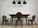 Set 2 Sedie 54x51x83 cm Harlem in Ferro e Legno Naturale e Grigio