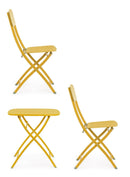 Set Tavolo e 2 Sedie da Giardino in Acciaio Yvonne Ocra