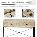 Tavolo Consolle per Ingresso 2 Cassetti 90x35x76 cm in Legno e Metallo 