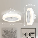 Ventilatore a Soffitto Ø46x16 cm con Luce LED Regolabile e 6 Velocità in Plastica e Acrilico Bianco      