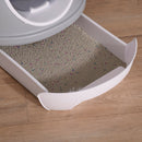 Lettiera per Gatti Chiusa con Vassoio Estraibile 47x55x44 cm 2 Ingressi e Paletta Grigio  