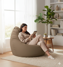 Poltrona a Sacco Pouf in Similpelle Moka Avalli