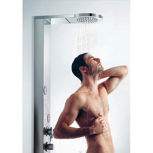 sconto Colonna Doccia Multifunzione Idromassaggio Doccetta Acciaio Spazzolato