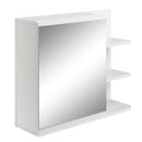 Specchio da Bagno a Parete con Armadietto e Ripiani 60x18x50cm Bianco  