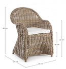 Poltrona con Cuscini Martin New Naturale in Fibre Naturali