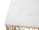Porta Telefono Spiral Coppia 34x34x70-29x29x60 cm in Ferro e Marmo Oro e Bianco