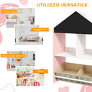 Scaffale Portagiochi per Bambini 62,4x26,5x90 cm con Ripiani e Cassetti Rimovibili Rosa