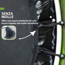 Tappeto Elastico per Bambini 3-6 Anni Ø140x190 cm con Rete di Protezione Verde e Nero   