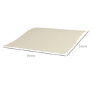Telo di Ricambio per Pergola da Giardino 2.5x3 m con 8 Fori di Drenaggio 297x243 cm in Poliestere Beige
