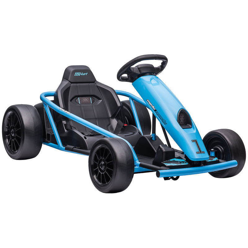 Go Kart Elettrico per Bambini 24V 13km/h Schienale Alto e Cintura