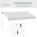 Tenda da Sole a Bracci Regolabile 200x295 cm in Alluminio e Poliestere Crema