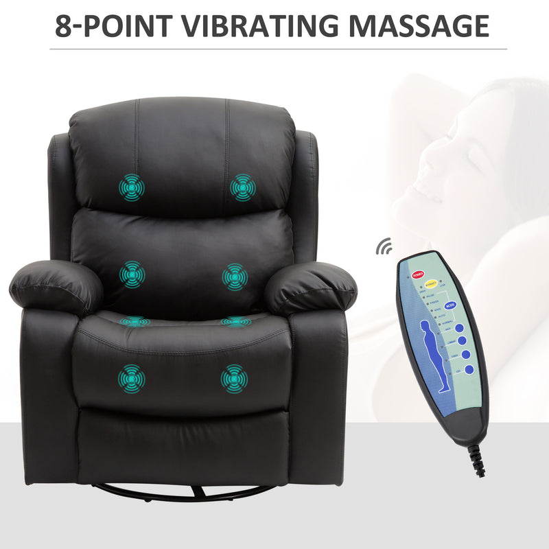 Poltrona Relax Massaggiante 97x92X104 cm in Similpelle Nera