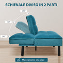 Divano Letto 3 Posti Matrimoniale 178x87x81 cm  in Tessuto Effetto Velluto Verde