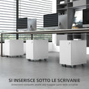 Schedario per Ufficio 2 Cassetti con Chiave Fessura a Busta 30x50x53,5 cm in Acciaio Bianco 