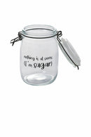 Barattolo con Scritta Ø10,8x17,3 cm in Vetro con Chiusura in Metallo VdE Tivoli 1996