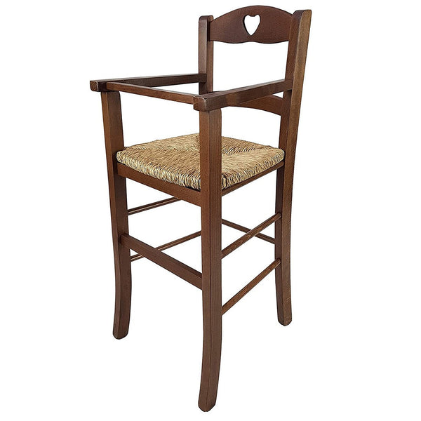 sconto Seggiolone Sgabello per Bambini 36x36x85 cm in Legno Noce