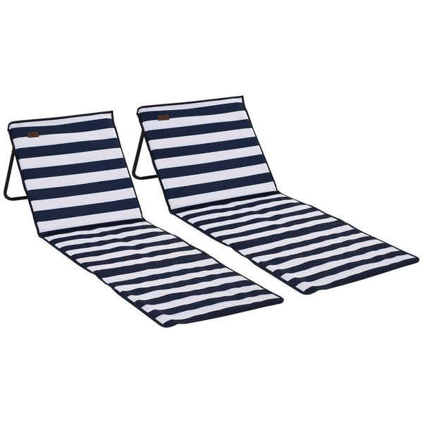 Set 2 Sdraio da Spiaggia 142x51x40 cm Pieghevoli e Regolabili in Acciaio e Poliestere Multicolore prezzo